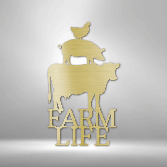 Farm Life Animals Steel Sign Laser Cut Powder Coated Home & Office Metal Wall De